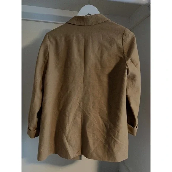 Cami NYC Owen Blazer Women's Size Small Brown Linen Solid Comfort Side Pockets